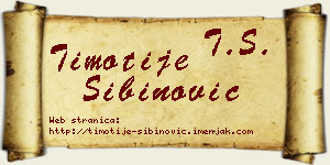 Timotije Sibinović vizit kartica